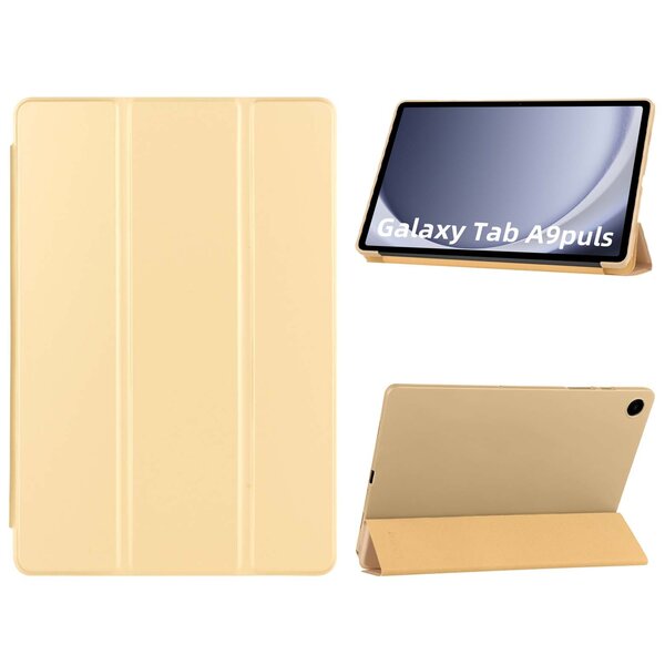 Ntech Hoes Geschikt voor Samsung Galaxy Tab A9 Plus / A11 Plus hoes – tri-fold bookcase met auto/wake functie - 11 Inch – Goud