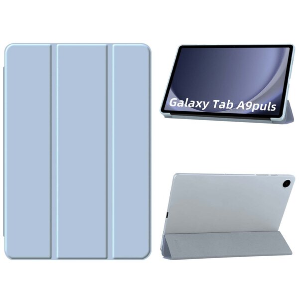 Ntech Hoes Geschikt voor Samsung Galaxy Tab A9 Plus / A11 Plus hoes – tri-fold bookcase met auto/wake functie - 11 Inch – Licht blauw