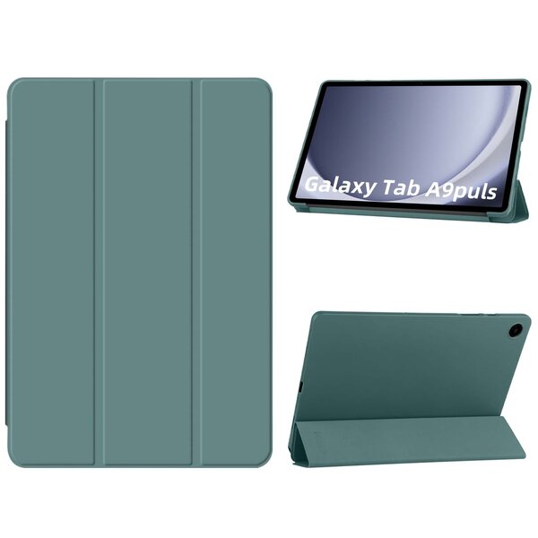 Ntech Hoes Geschikt voor Samsung Galaxy Tab A9 Plus / A11 Plus hoes – tri-fold bookcase met auto/wake functie - 11 Inch – Pine Groen