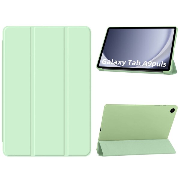 Ntech Hoes Geschikt voor Samsung Galaxy Tab A9 Plus / A11 Plus hoes – tri-fold bookcase met auto/wake functie - 11 Inch – Groen