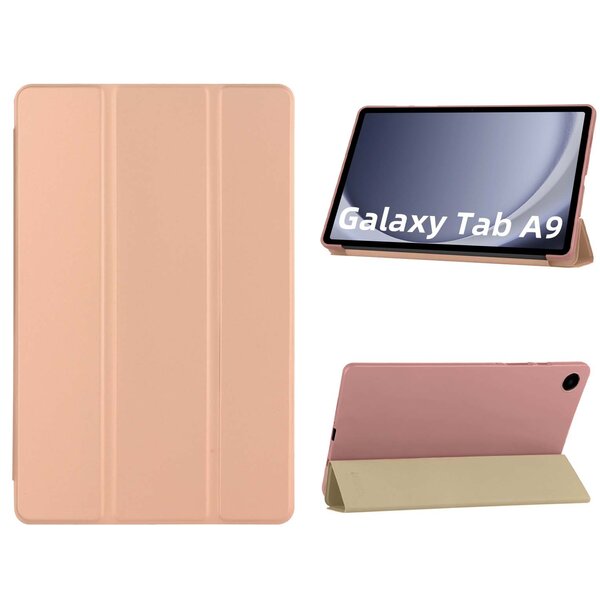 Ntech Hoes Geschikt voor Samsung Galaxy Tab A9 / Galaxy Tab A11 8.7 inch hoes – tri-fold bookcase met auto/wake functie - 8.7 Inch – Rosegoud
