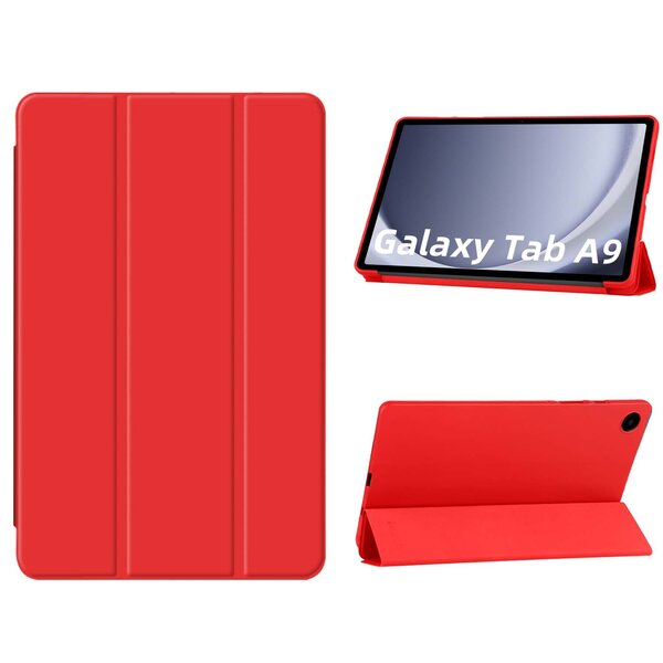 Ntech Hoes Geschikt voor Samsung Galaxy Tab A9 / Galaxy Tab A11 8.7 inch hoes – tri-fold bookcase met auto/wake functie - 8,7 Inch – Rood