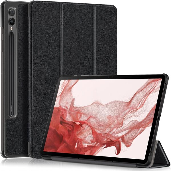 Ntech Hoes Geschikt voor Samsung Galaxy Tab S10 Lite / S10 FE / S9 FE 10.9-Inch / S9 11-Inch hoes tri-fold bookcase met auto/wake functie Zwart - Tab 10 FE / S10 Lite / S9 FE / S9 Hoes smart cover