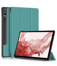 Ntech Samsung Galaxy Tab S9 / S9 FE hoes tri-fold bookcase met auto/wake functie Pine Groen