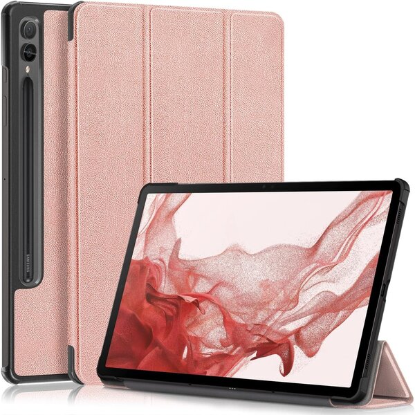 Ntech Hoes Geschikt voor Samsung Galaxy Tab S10 Lite / S10 FE / S9 FE 10.9-Inch / S9 11-Inch hoes tri-fold bookcase met auto/wake functie Rose Goud - Tab 10 FE / S10 Lite / S9 FE / S9 Hoes smart cover