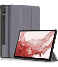Ntech Samsung Galaxy Tab S9 / S9 FE hoes tri-fold bookcase met auto/wake functie Grijs