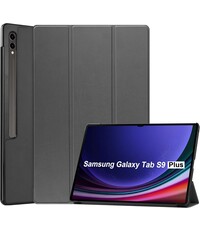 Ntech Samsung Galaxy Tab S9 Plus / S9 FE Plus hoes tri-fold bookcase met auto/wake functie Grijs