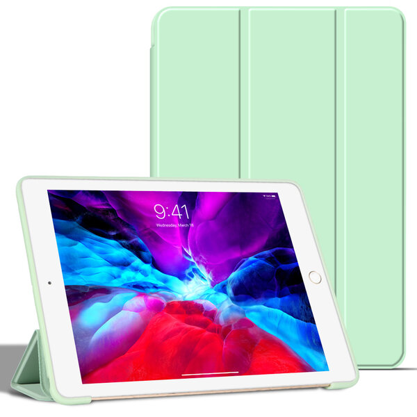 Ntech Hoes geschikt voor iPad 2017 / 2018 backcover Hoes Floral Groen - Hoes geschikt voor iPad 5e / 6e generatie - Hoes geschikt voor iPad siliconen - Hoes geschikt voor iPadje Soft smart cover - Hoes geschikt voor iPad 2018 Hoes - Hoes geschikt voor iPad 9.7