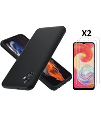 Ntech Samsung A04E Hoesje siliconen Zwart zacht siliconen hoesje TPU backcove