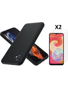 Ntech Samsung A04E Hoesje siliconen Zwart zacht siliconen hoesje TPU backcove