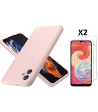 Ntech Samsung A04E Hoesje siliconen Pink Sand zacht siliconen hoesje TPU backcover