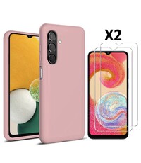Ntech Samsung A04E Hoesje siliconen Licht Roze zacht siliconen hoesje TPU backcover