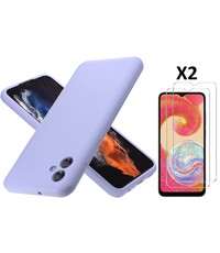 Ntech Samsung A04E Hoesje siliconen Lila zacht siliconen hoesje TPU backcover
