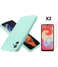 Ntech Samsung A04E Hoesje siliconen Mint Groen zacht siliconen hoesje TPU backcover