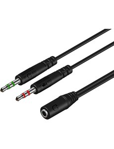 Ntech Ntech - Jack Splitter - Audio Splitter 3.5 mm Jack - Audio Splitter Headset