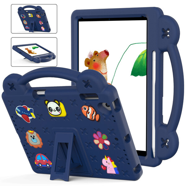 Ntech Hoes geschikt voor iPad 2018 Kinderen Donker Blauw - Hoes geschikt voor iPad 6e hoes Generatie Kidsproof Backcover met handvat - Hoes geschikt voor iPad 2017 hoes - Hoes geschikt voor iPad Kinderen -Kindertablet