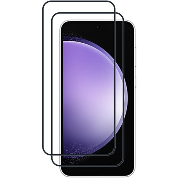 Ntech Full Cover Screenprotector Geschikt voor Samsung Galaxy S23 FE Zwart 2pack | Volledige Beschermglas Tempered Glass | Screenprotector Geschikt voor Samsung Galaxy S23 FE Screenprotector