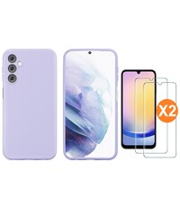 Ntech Samsung A25 Hoesje siliconen Lila zacht siliconen hoesje TPU backcover