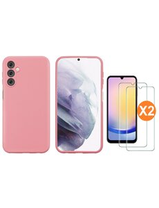 Ntech Samsung A25 Hoesje siliconen Licht Roze zacht siliconen hoesje TPU backcover