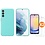 Ntech Hoesje Geschikt Voor Samsung Galaxy A25 Hoesje siliconen Mint Groen zacht siliconen hoesje TPU backcover - Met Screenprotector - 2 stuks