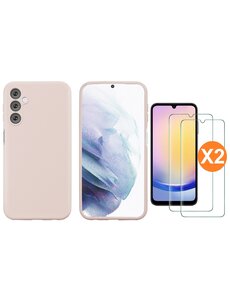 Ntech Samsung A25 Hoesje siliconen Pink Sand zacht siliconen hoesje TPU backcover