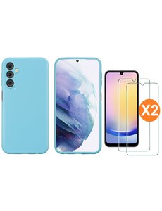 Ntech Samsung A25 Hoesje siliconen Licht Blauw zacht siliconen hoesje TPU backcover