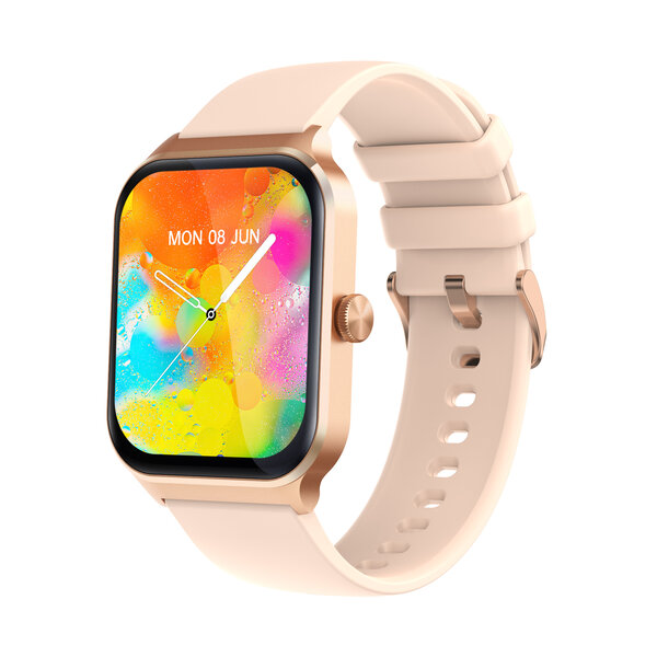 Ntech Ntech Smartwatch dames - Smartwatch Heren - Stappenteller - Full Screen - Fitness Tracker - Activity Tracker - Smartwatch Android & IOS - Rose Gold