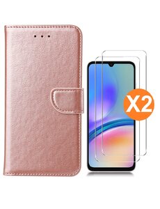 Ntech Hoesje geschikt voor Samsung Galaxy A05 bookcase Rose Goud