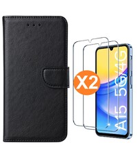 Ntech Hoesje geschikt voor Samsung Galaxy A15 5G / 4G hoesje bookcase Zwart