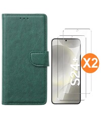 Ntech Hoesje geschikt voor Samsung Galaxy S24 Plus 5G hoesje bookcase Groen
