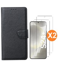 Ntech Hoesje geschikt voor Samsung Galaxy S24 Plus 5G hoesje bookcase Zwart