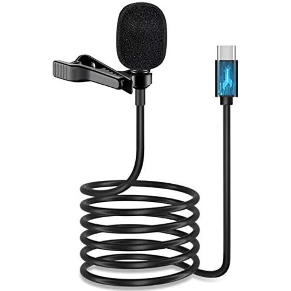 Ntech Dasspeld microfoon - Microfoon met USB C Aansluiting met Lavalier Lapel Clip voor for Geschikt voor Samsung S24 / S24 Ultra / S24 plus / S23 FE / S23/S22/S21/S20 /A54 / A15 / A25, for iPhone 15 / 15 Pro / 15 Pro Max
