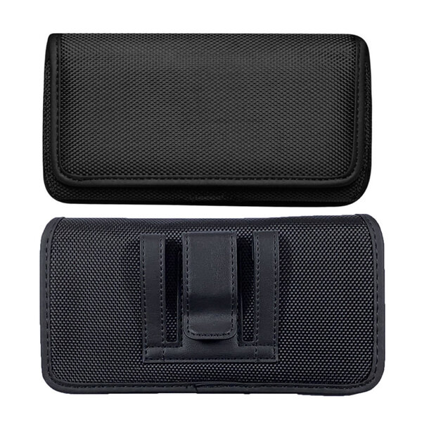 Ntech Ntech Riem Holster Hoesje - Universeel Telefoonhoesje Nylon Holster 5.5 Hoesje geschikt voor Moto G23 hoesje / G73 / G34 / Hoesje geschikt voor Moto G54 / Hoesje geschikt voor Moto G84 Hoesje Zwart
