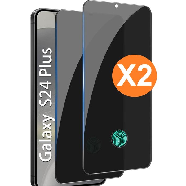 Ntech Screenprotector Geschikt voor Samsung Galaxy S24 Plus Privacy Screenprotector Tempered glass 2 Pack