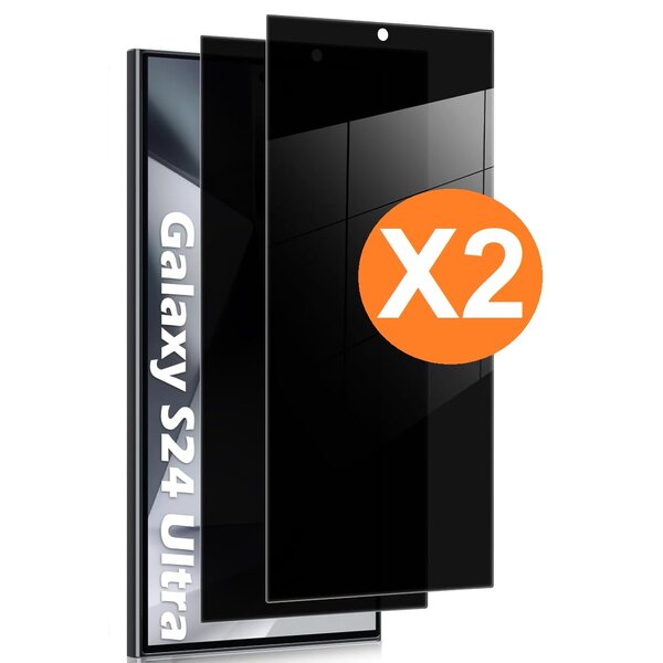 Ntech Privacy Screenprotector Geschikt voor Samsung Galaxy S24 Ultra Privacy Screenprotector Tempered glass 2 Pack