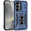 Ntech Hoesje Geschikt voor Samsung Galaxy S24 hoesje backcover Blauw met Met Draaibare Ring Houder en camera bescherming - Galaxy S24 Screenprotector - 2 stuks