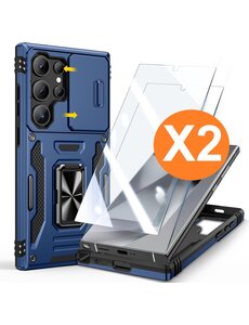 Ntech Hoesje Geschikt voor Samsung Galaxy S24 Ultra hoesje backcover Blauw