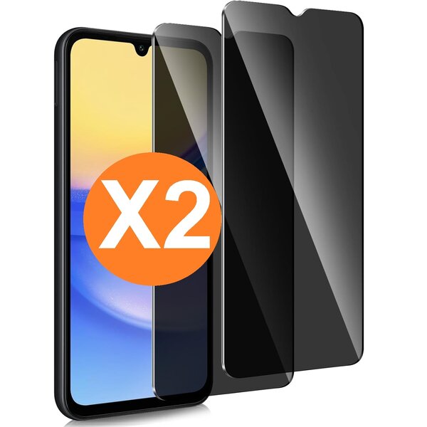 Ntech Privacy Screenprotector Geschikt voor Samsung Galaxy A15 Privacy Screenprotector Tempered glass 2 Pack