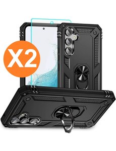 Ntech Hoesje Geschikt voor Samsung A05s Hoesje Zwart Anti-Shock Hybrid Armor