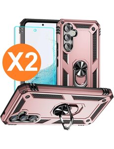Ntech Hoesje Geschikt voor Samsung A05s Hoesje Rose Goud Anti-Shock Hybrid Armor