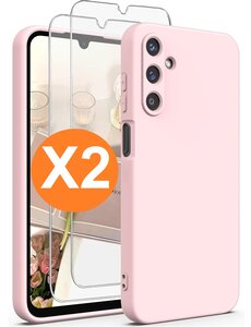 Ntech Hoesje Geschikt Samsung Galaxy A15 Hoesje siliconen Licht Roze zacht siliconen hoesje