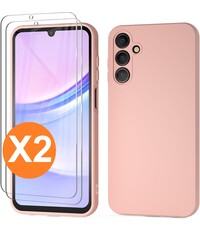 Ntech Hoesje Geschikt Samsung Galaxy A15 Hoesje siliconen Pink Sand zacht siliconen hoesje