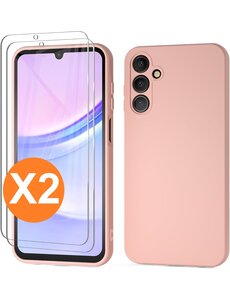 Ntech Hoesje Geschikt Samsung Galaxy A15 Hoesje siliconen Pink Sand zacht siliconen hoesje