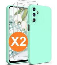 Ntech Hoesje Geschikt Samsung Galaxy A15 Hoesje siliconen Mint Groen zacht siliconen hoesje