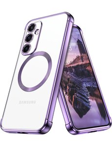 Ntech Hoesje geschikt Samsung Galaxy S23 FE hoesje Magnetisch Met Lens beschermer Transparant / Paars