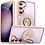 Ntech Hoesje Geschikt voor Samsung Galaxy S24 Plus hoesje Transparant Rose Goud -  kickstand Draaibare Ring Houder