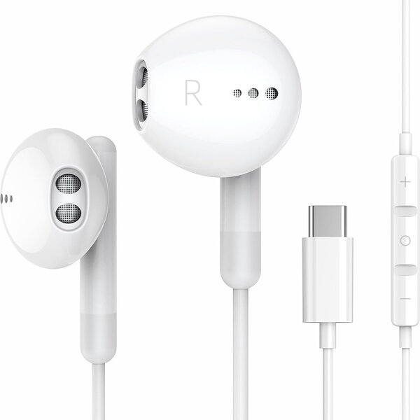 oTronica Oortjes met Draad USB C Geschikt voor iPhone 15 / 15 Pro / 15 Plus / 15 Pro Max - oordopjes met Draad - Type-C Earphones - USB-C Aansluiting - In-Ear Oordopjes met Draad - Bedrade Oortjes