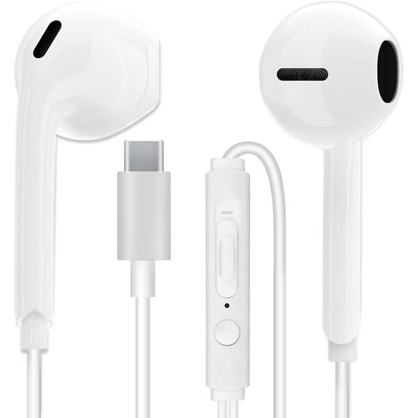 oTronica Oortjes met Draad Geschikt voor Samsung S24 / S24 plus - USB-C Oortjes Samsung S24 Ultra / S22 / S22 Ultra - oordopjes met Draad - Type-C Earphones - USB-C Aansluiting - In-Ear Oordopjes met Draad - Bedrade Oortjes