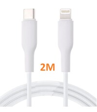 Ntech USB C naar Lightning kabel 30w 2m Wit geschikt voor Apple Geschikt voor iPhone 12