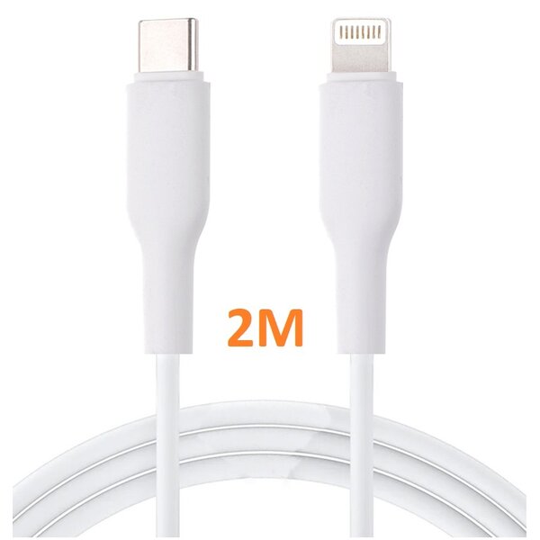 Ntech USB C kabel 30w 2M Wit Geschikt voor iPhone 12, 13, 14 , 14 Pro / 14 Pro Max & iPad